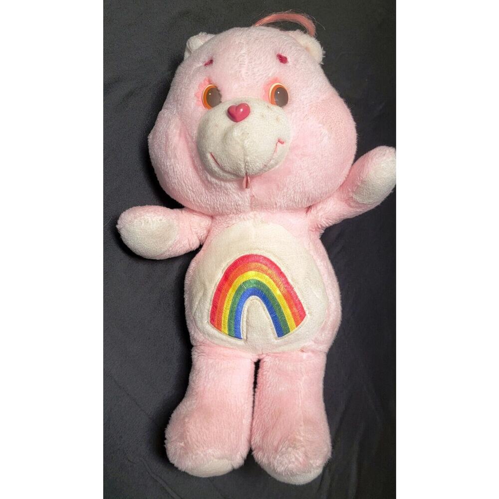 Kenner 1983 Vintage Care Bears Cheer Bear Rainbow Pink 16" Plush Stuffed Animal